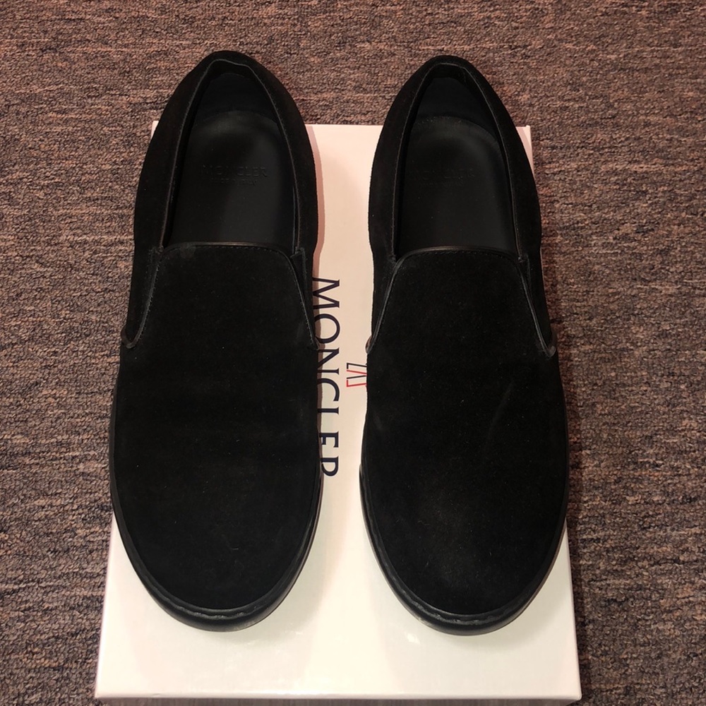 Black suede moncler sneakers